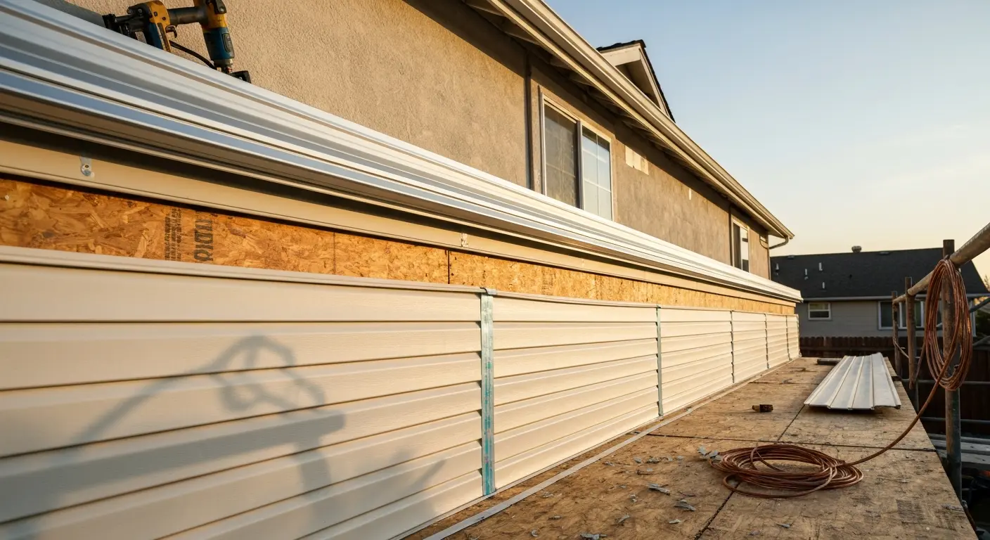 Gutter and exterior work on a Sacramento area home